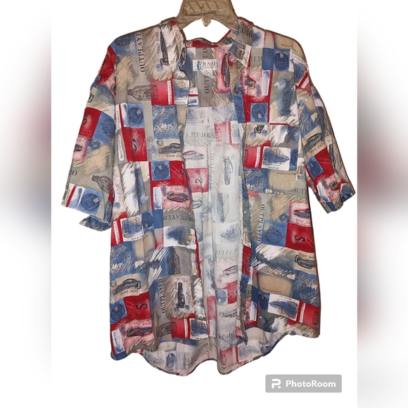 Players by Van Heusen XL Cotton Short Sleeve Shirt Eye-Catching Pattern - Picture 9 of 16